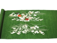 京刺繍染め九寸帯「御所解き」紬地　田村屋